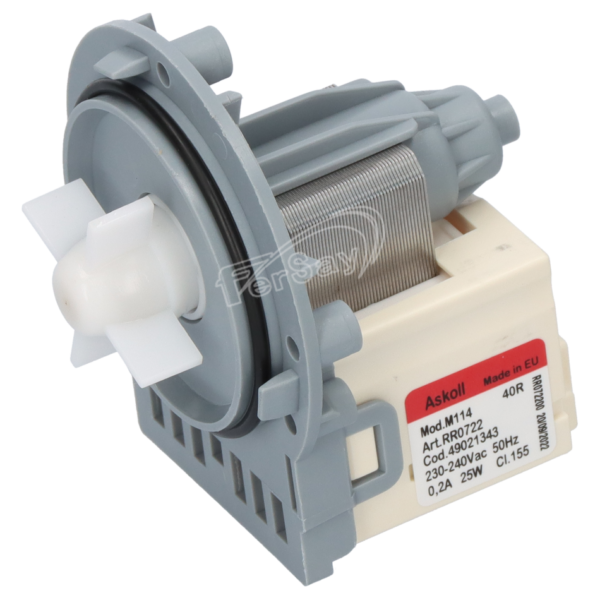 Bomba magnetica de desague universal para lavadora Askoll, potencia 25W, 230-240V, 50Hz, 0.2A, M114